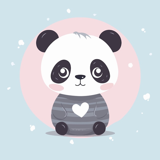 Baby shower tarjeta Vector panda imprimir Amor Panda icono vector