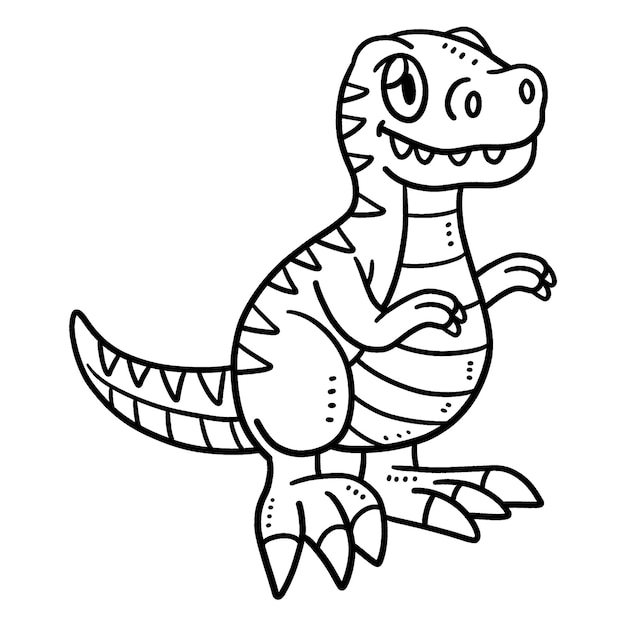 Baby TRex Página para colorear aislada para niños