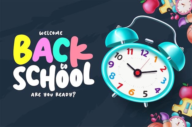 Back to school text vector banner