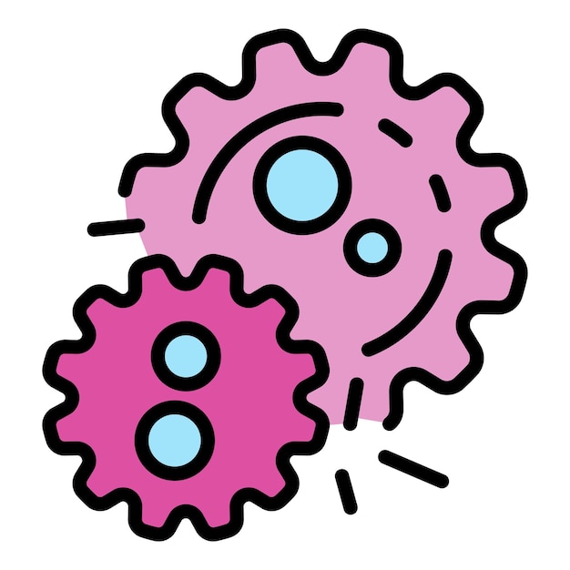 La bacteria multiplica el icono Contorno de la bacteria multiplica el color del icono vectorial plano aislado