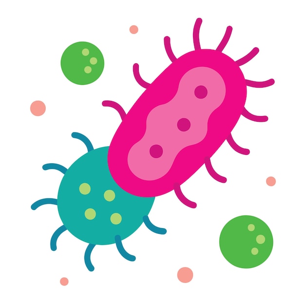 Bacterias aisladas sobre un fondo blanco