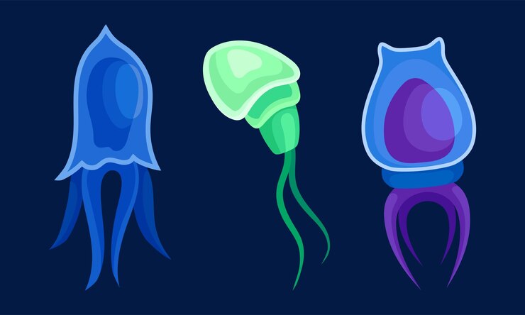 Vector bacterias como conjunto de vectores de células biológicas y microorganismos procariotas