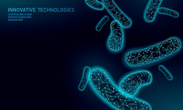 Las bacterias de bajo poli rinden probióticos. Flora de digestión normal saludable de la producción de yogur del intestino humano. Ciencia moderna tecnología medicina alergia inmunidad terapia
