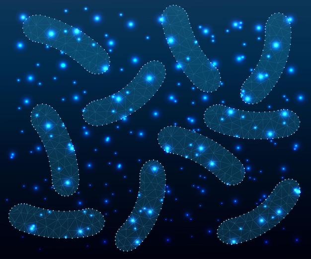 Bacterias probióticos polígono azul 2