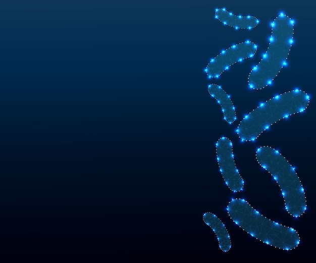 Bacterias probióticos polígono azul 8 4mp