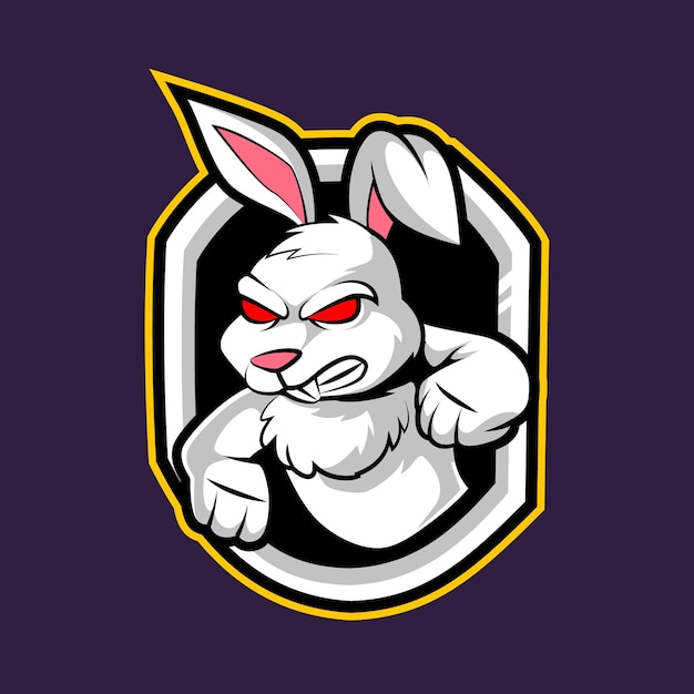 Bad bunnies mascota esports logo vector ilustración para juegos y streamer