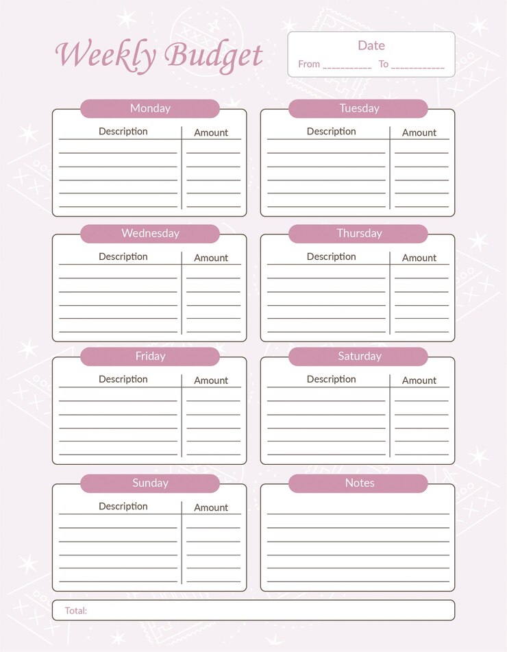 Badget Planner Template Planificador de presupuesto mensual y semanal Calendario planificador mensual