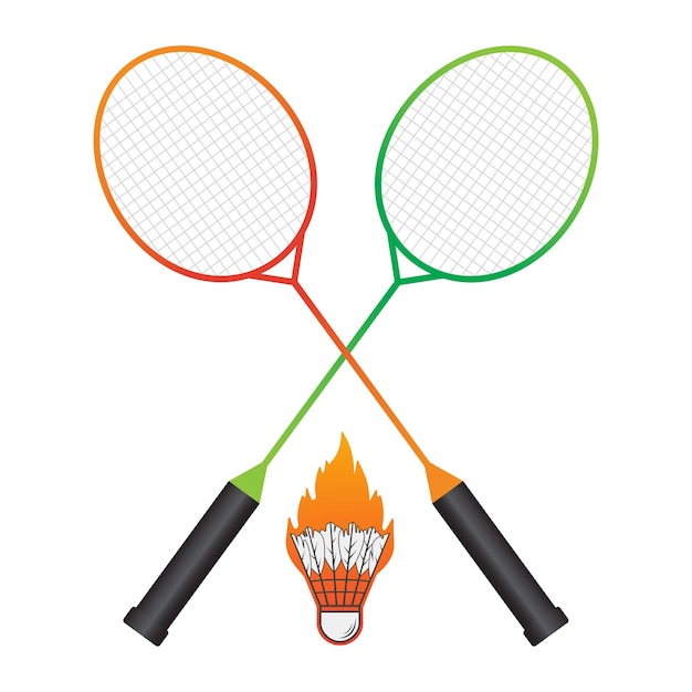 Bádminton Fuego Vector Bádminton Vector Corcho Ilustración de bádminton Raqueta Vector Deportes