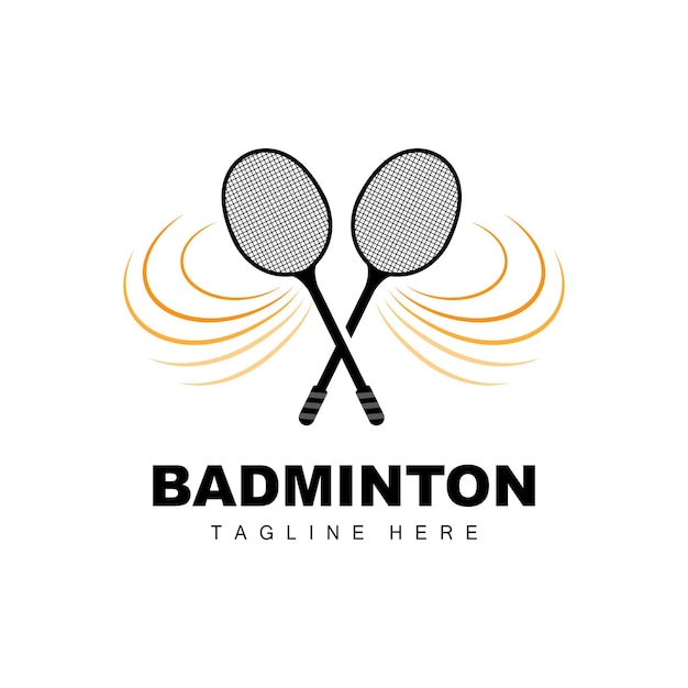Bádminton Logo Deporte Juego Vector Con Volante Raqueta Deporte Rama Diseño Plantilla Icono