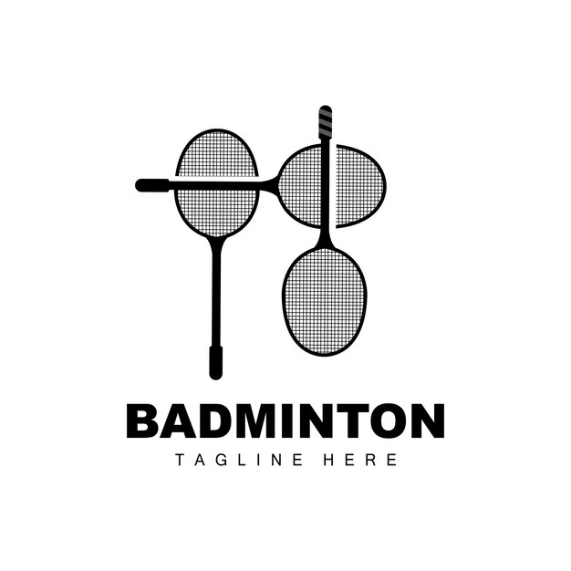 Bádminton Logo Deporte Juego Vector Con Volante Raqueta Deporte Rama Diseño Plantilla Icono