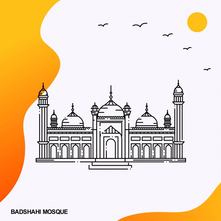 Vector badshahi mosque lahore pakistán