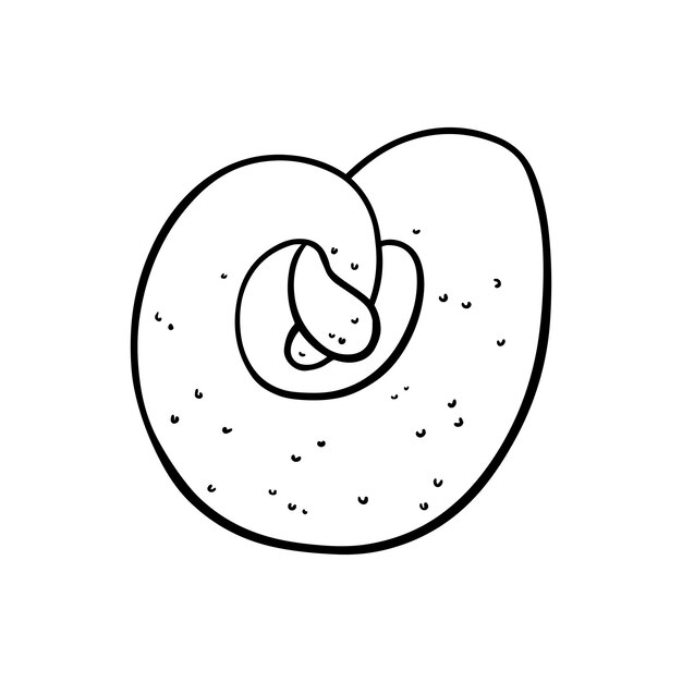 Bagel hornear panadería comida doodle dibujos animados lineales libro para colorear