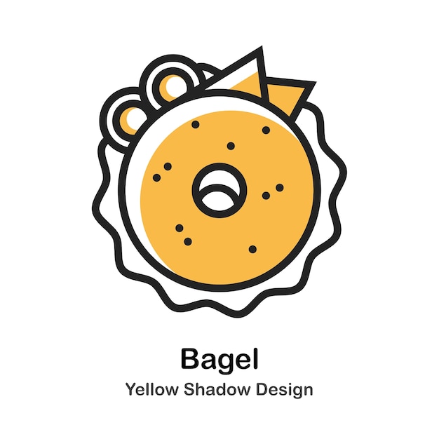 Bagel lineal color illustration