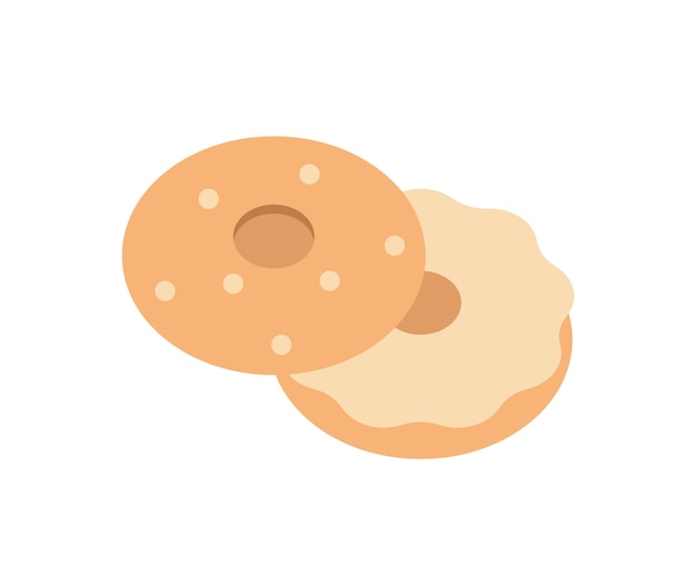 bagel, vector, aislado, emoticon, bagel, icono