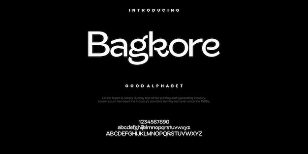Bagkore fuentes de alfabeto modernas mínimas tipografía minimalista urbana digital moda creativa del futuro