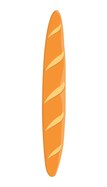 Baguete francés original sobre un fondo blanco
