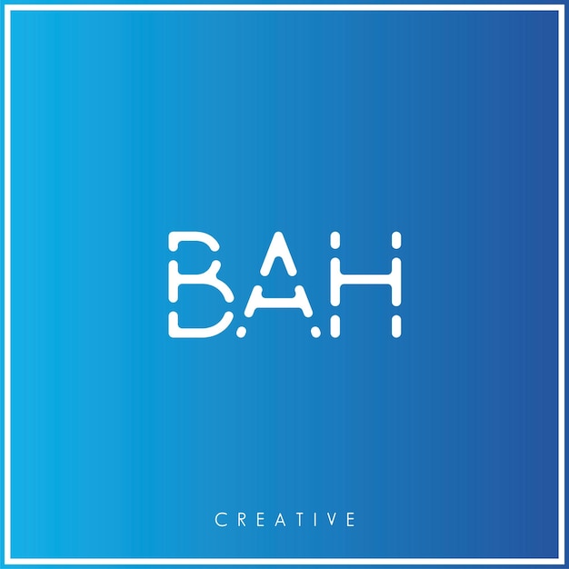 BAH Creative Vector Último Diseño del logotipo Último mínimo Logotipo Premium Ilustración vectorial Monograma