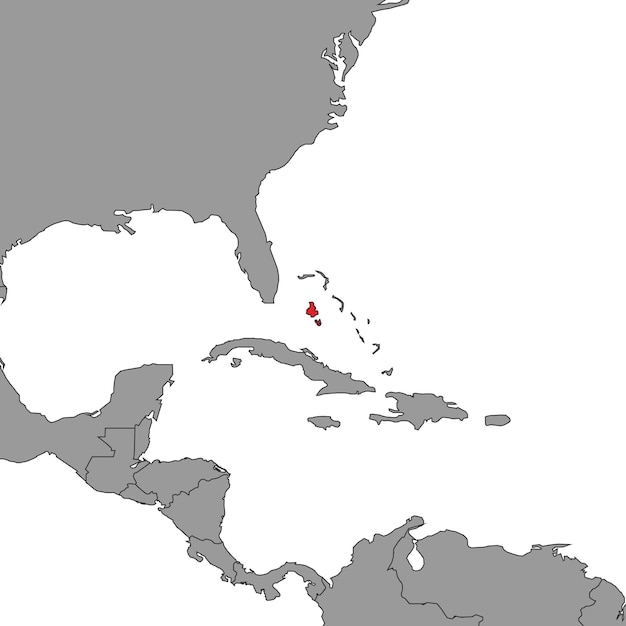 Bahamas en el mapa del mundo ilustración vectorial