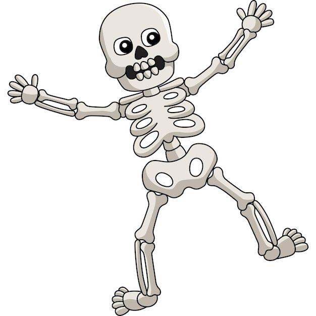 Bailando esqueleto Halloween dibujos animados coloreado Clipart