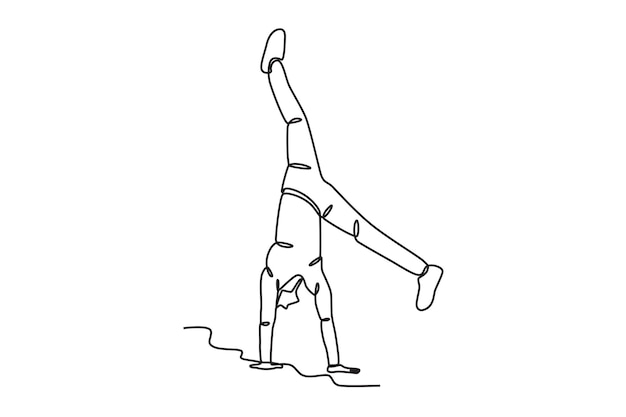 Un bailarín de estilo de vida bailando dibujo en línea.