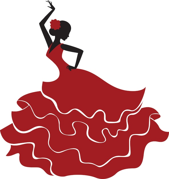 Vector bailarín de flamenco