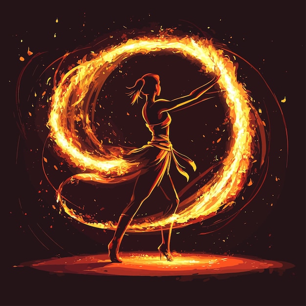 bailarín de fuego hábil