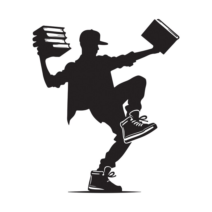 bailarín de hip hop con silueta vectorial de regreso a la escuela
