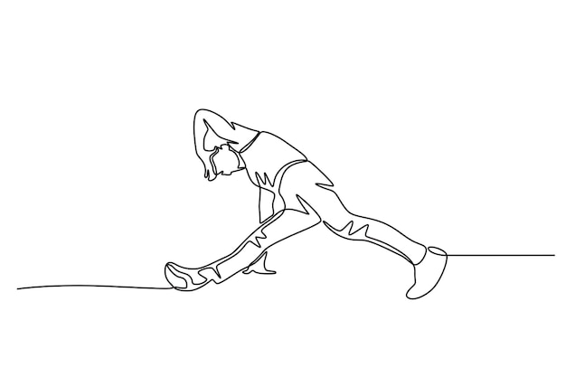 Bailarín masculino de break freestyling Concepto de baile de break dibujo en línea