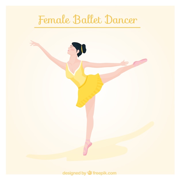 Bailarina de ballet con un vestido amarillo