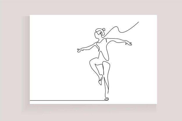 Vector una bailarina danza mujer escena línea de cuerpo completo