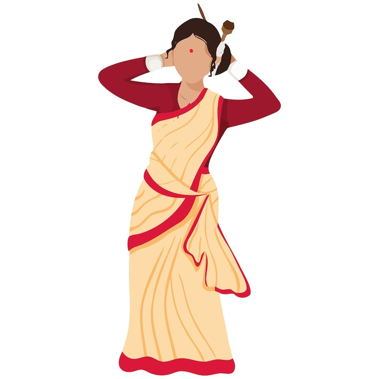 Vector una bailarina india, una bailarina asiática, una chica punjabi.