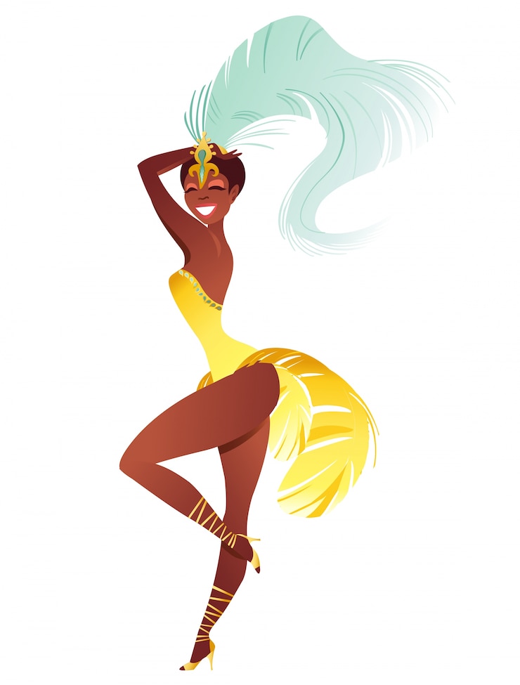 Vector bailarina de samba brasileña