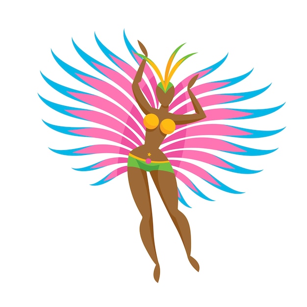 Vector bailarina de samba en traje colorido