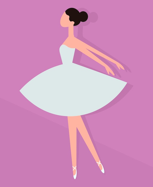 Bailarina sobre un fondo en tonos rosados con ropa en tonos azules pastel