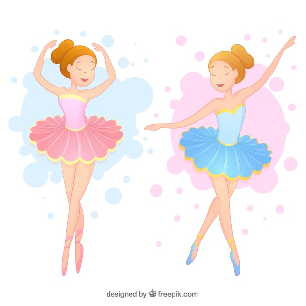 Vector bailarinas hermosas en dos colores