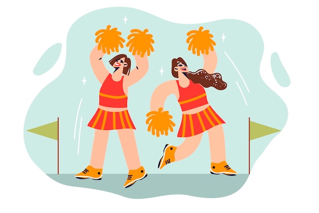 Las bailarinas se involucran en las porristas motivando a los atletas a nuevos récords en competiciones deportivas