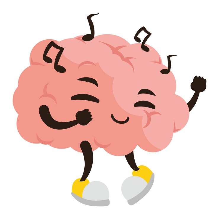 el baile del cerebro de dibujos animados