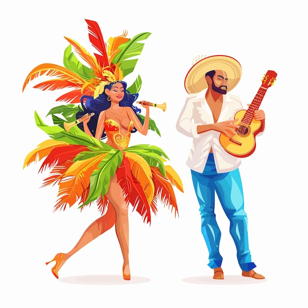 Vector el baile de la samba