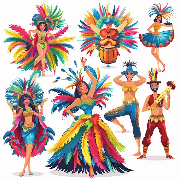 Vector el baile de la samba