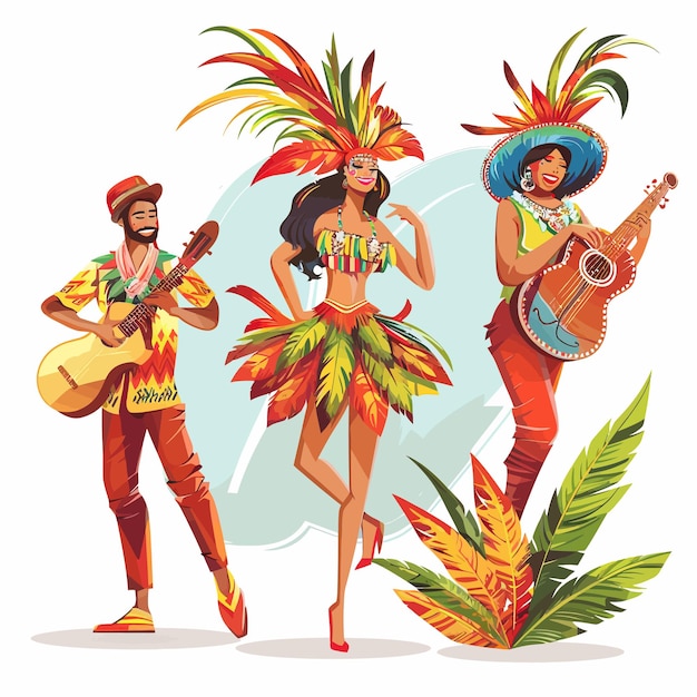 Vector el baile de la samba