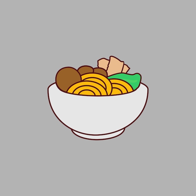 Bakso ilustración comida indonesia vector stock