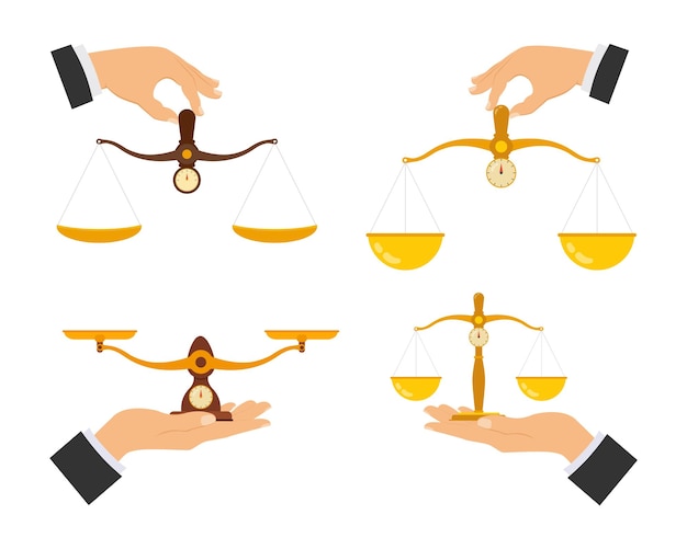 Balanzas en manos del concepto de justicia del hombre