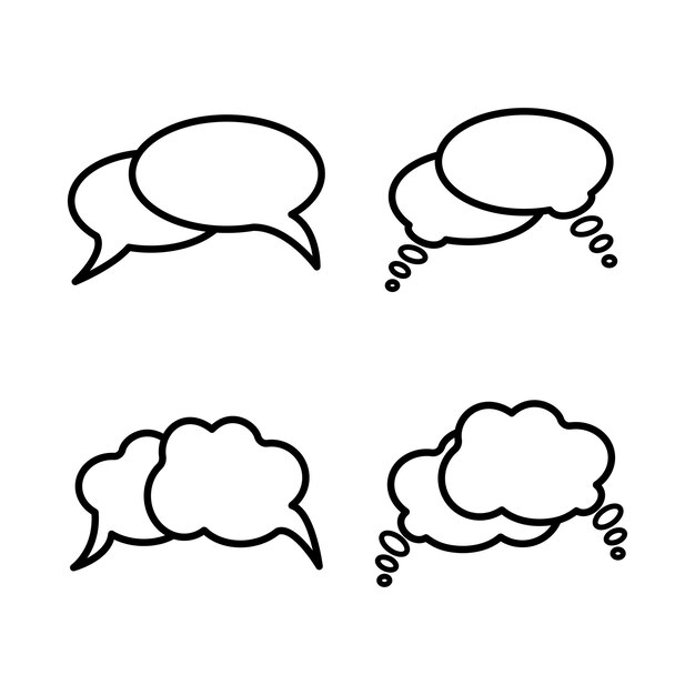 balbuceo chat icono vector plantilla logotipo colección de moda diseño plano