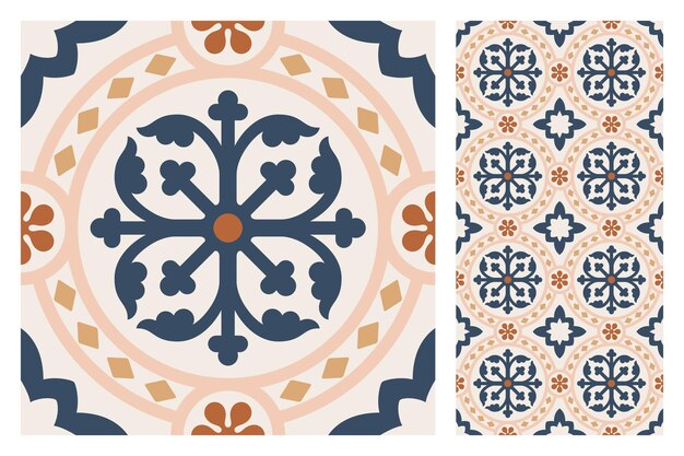Baldosas de cerámica portuguesas azulejo diseño patrón mediterráneo