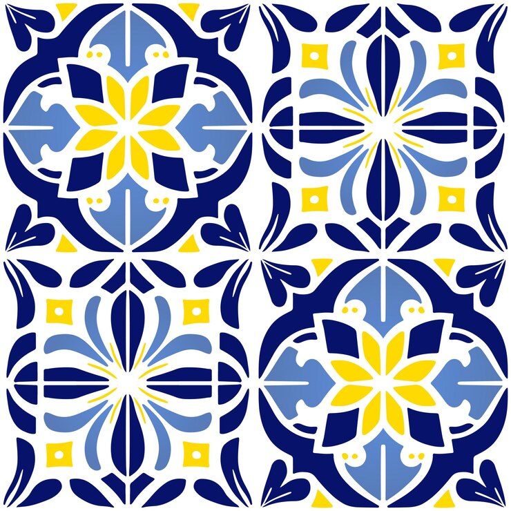 Baldosas de suelo de estilo portugués o marroquí retro o tradicional vectorial Patrón de superficie sin costuras para productos de fondo o impresiones de papel de regalo