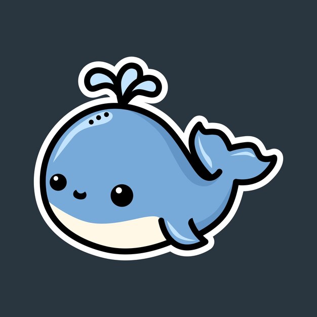 una ballena azul con un arco en la cabeza