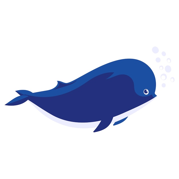 Ballena Bleuga Natación Concepto vector color diseño Símbolo de criatura de aguas profundas Signo de elementos acuáticos