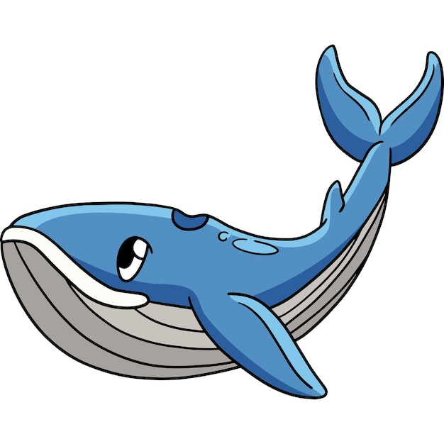 Vector ballena coloreada de dibujos animados coloreada clipart