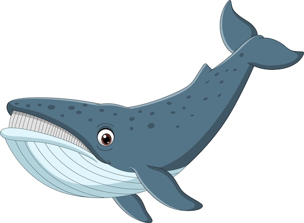 Vector ballena de dibujos animados aislado