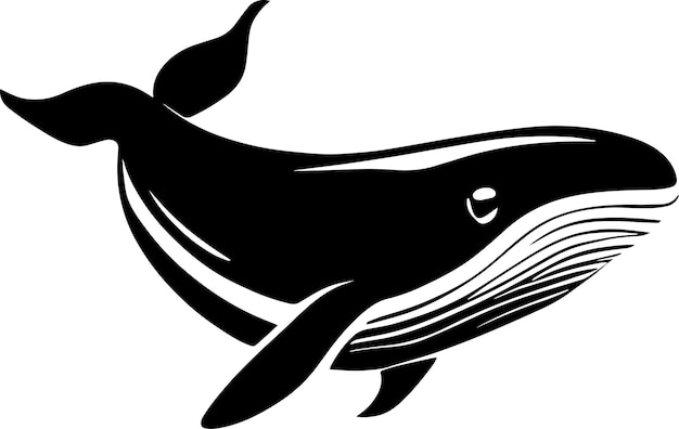 Ballena Logo Monocromo Diseño Minimalista